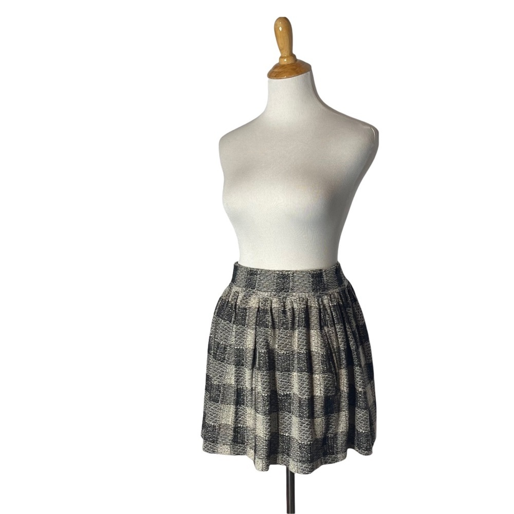 FP Holly Go Lightly Black and Cream plaid flouncy mini Skirt - Picture 10 of 15